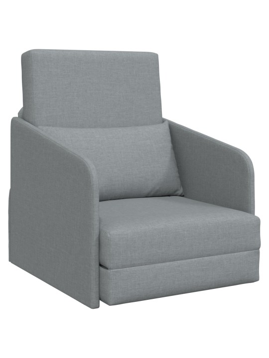Pohovka na podlaze 2-v-1 světle šedá 65x80x83 cm látka