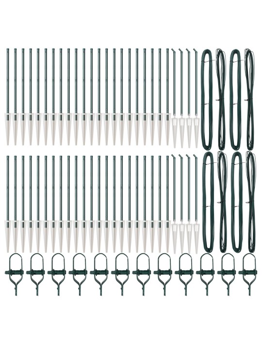Sloupky na plot s hrotem 52 ks ø32 mm 80 cm pozinkovaná ocel