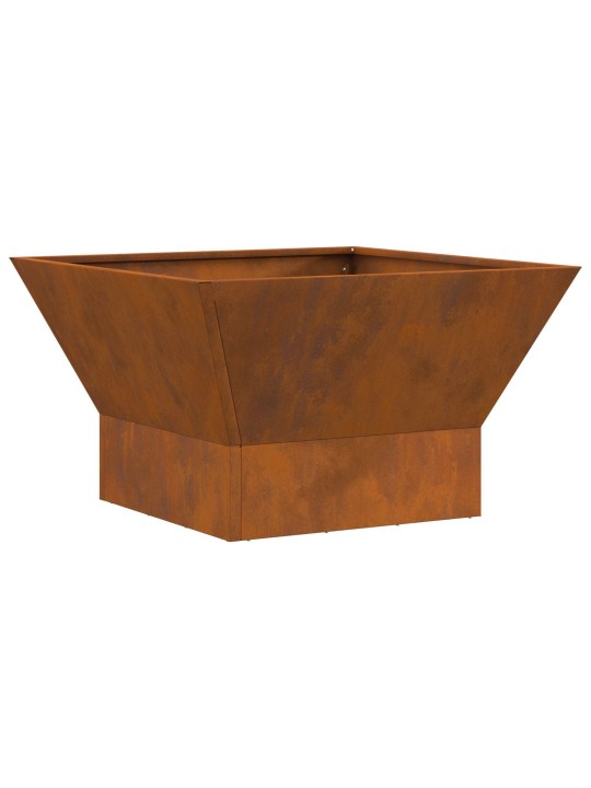 Ohniště čtvercové černé 60x60x35 cm z weathering oceli