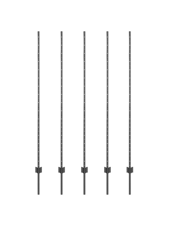 Plotové sloupky 10 ks u-tvar šedá 160 cm ocel