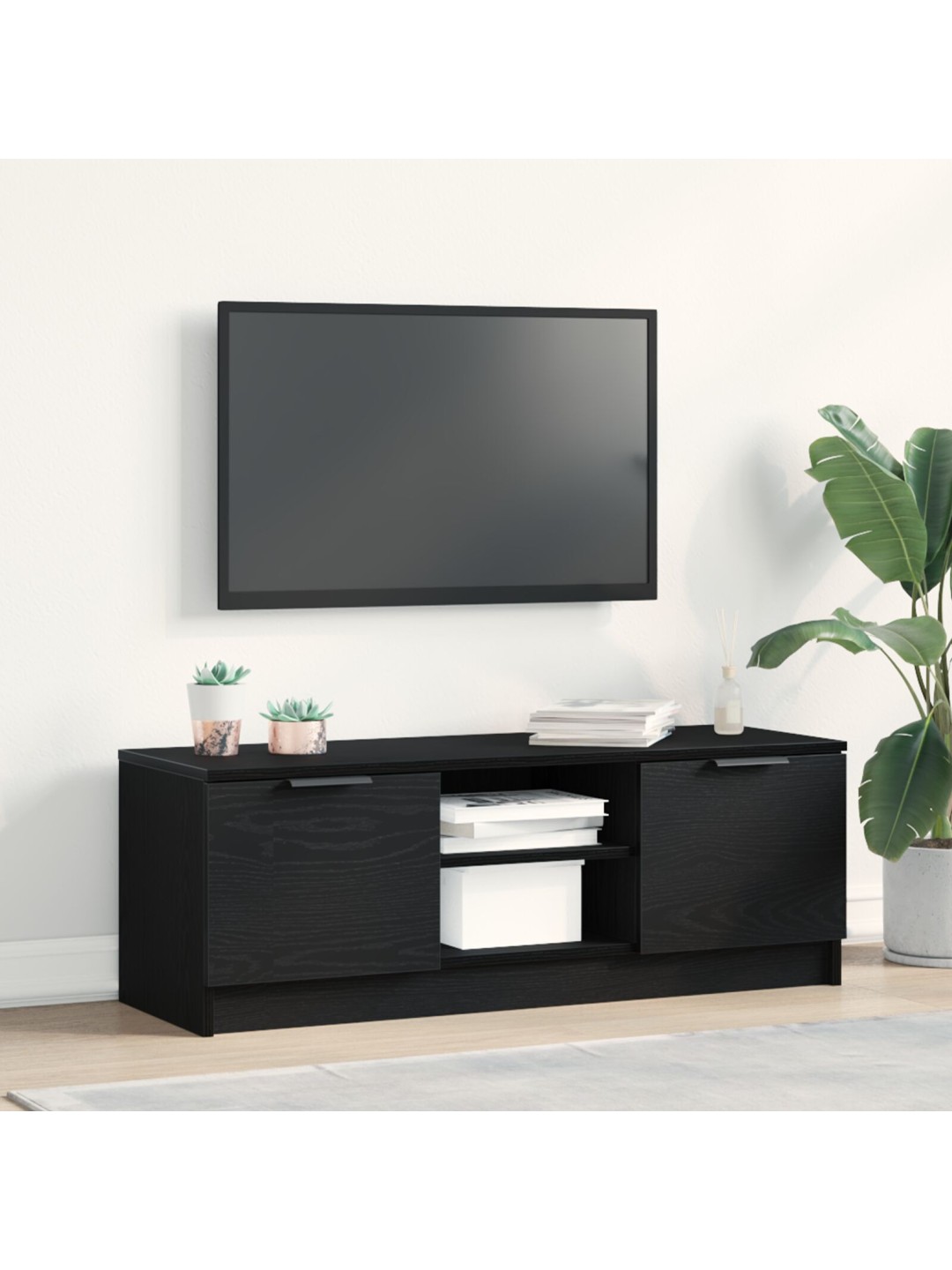 Tv skříň černý dub 102x35x36,5 cm z inženýrské dřevo