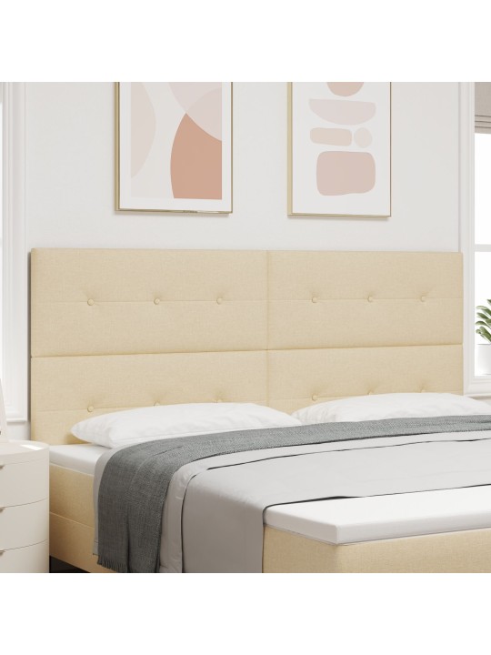 Hlava postele s knoflíky, krémová, 200 cm, polyester