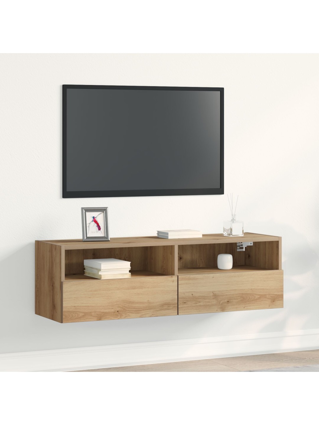 Tv nástěnná skříň v umělém dubu 100x30x30 cm