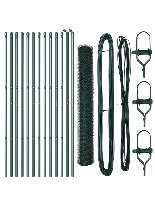 Sada oplocení sada 2 zelená pvc potažená ocel 25 x 1,2 m odolný