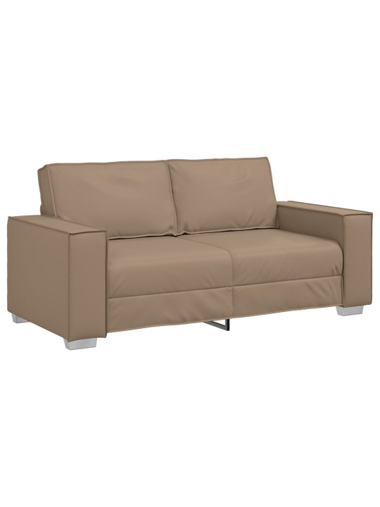 Dvousedací pohovka cappuccino 140 cm z umělé kůže