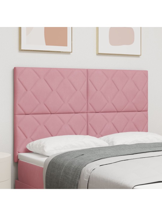 Hlava postele diamantový blokový design růžová 140 cm samet