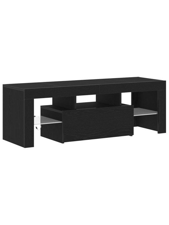 Tv skříň s led osvětlením, černý dub, 120x35x40 cm
