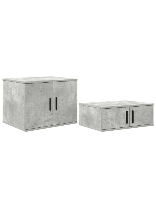 Šedá skříň z betonu 103x41x40 cm zpracované dřevo