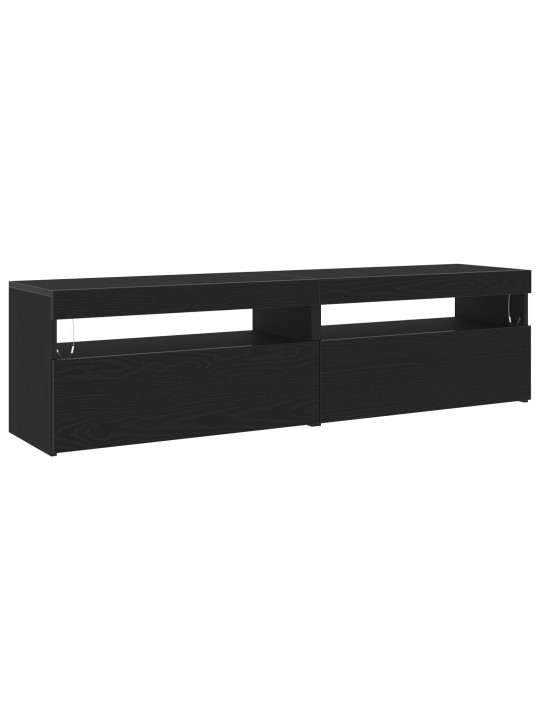 Tv stoly s led osvětlením 2 ks černý dub 75x35x40 cm dřevěný kompozit
