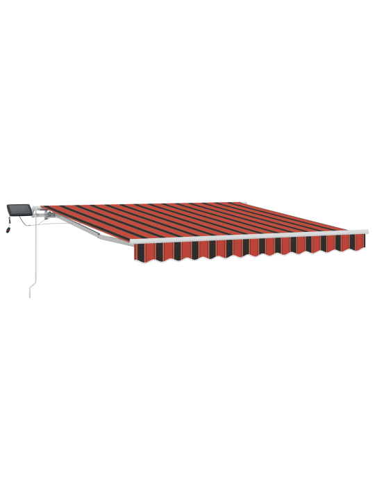 Ruční vysouvací markýza s led oranžová a hnědá 300x250 cm