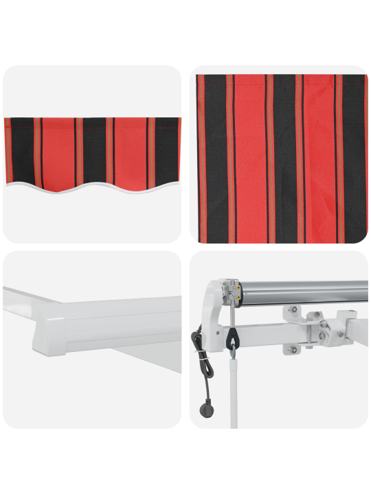 Automatická výsuvná markýza oranžová a hnědá 300x250 cm