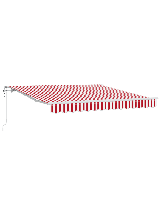 Automatická výsuvná markýza červená a bílá 300x250 cm
