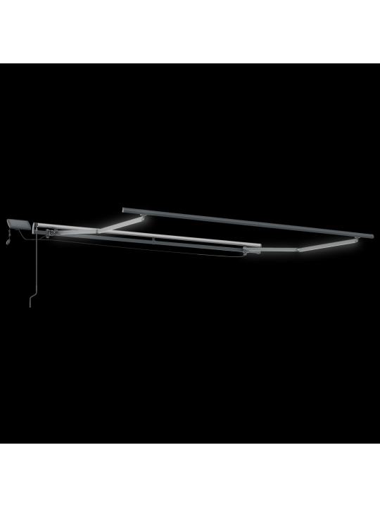 Ručně ovládaná výsuvná markýza s led zelená a žlutá 300x250 cm, náhradní tkanina pro markýzu rámu 3x2,5 m zelená a žlutá