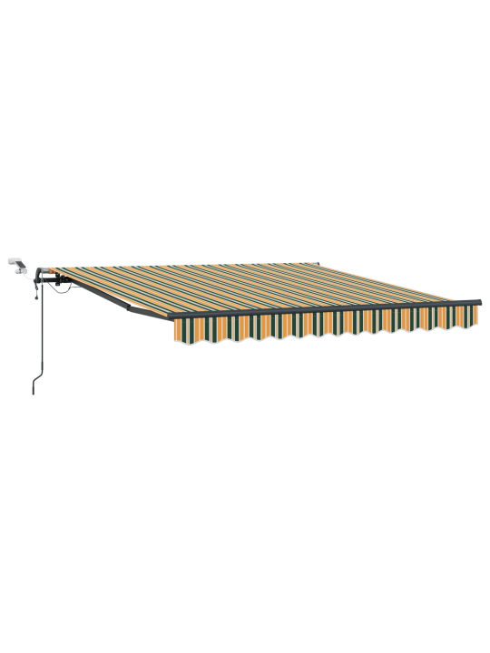 Automatická zasouvací markýza s led v zelené a žluté, 300x250 cm, náhradní tkanina pro markýzu 3x2,5 m v zelené a žluté
