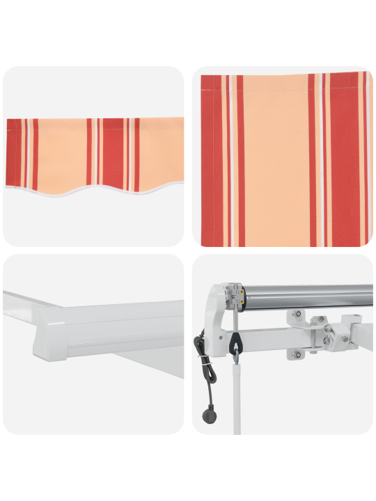 Automatická zasouvací markýza ve žluté a oranžové 350x250 cm