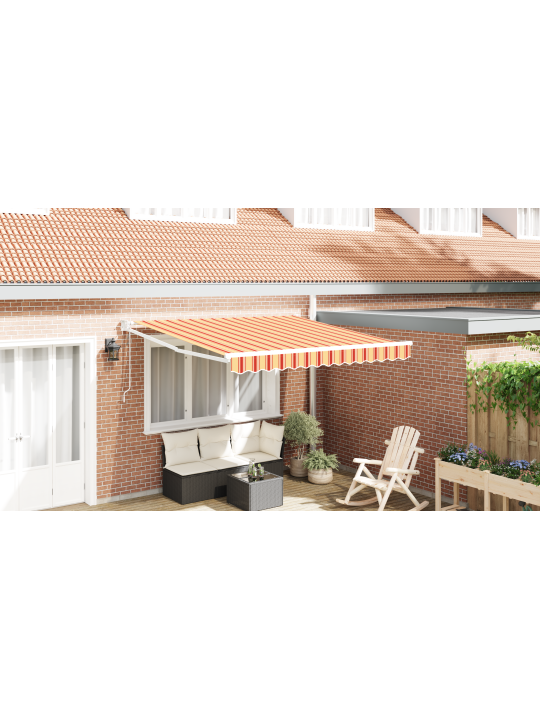 Automatická vysouvací markýza žlutá a oranžová 350x250 cm