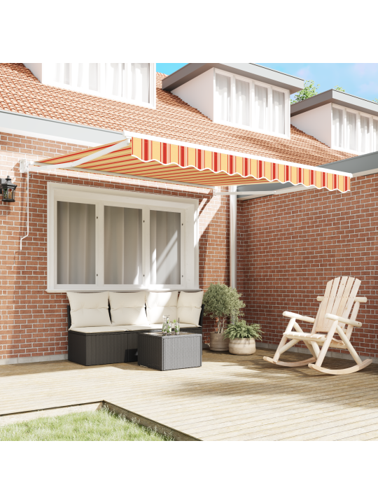 Automatická vysouvací markýza žlutá a oranžová 350x250 cm