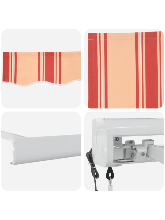 Automatická zasouvací markýza v žluté a oranžové, 350x250 cm