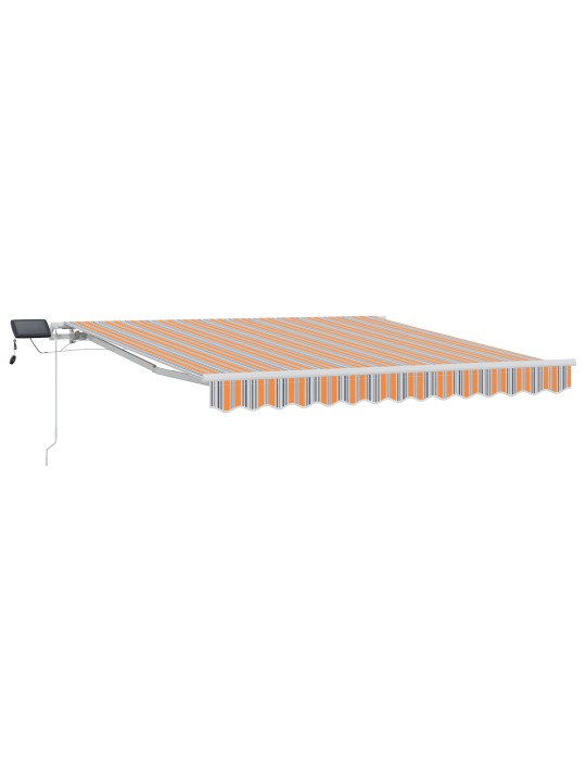 Manuální retrační markýza s led vícebarevné pruhy 350x250 cm