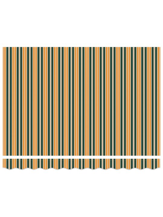Ruční výsuvná markýza zelená a žlutá 350x250 cm, textilie pro náhradu markýzy pro rám 3.5x2.5 m zelená a žlutá