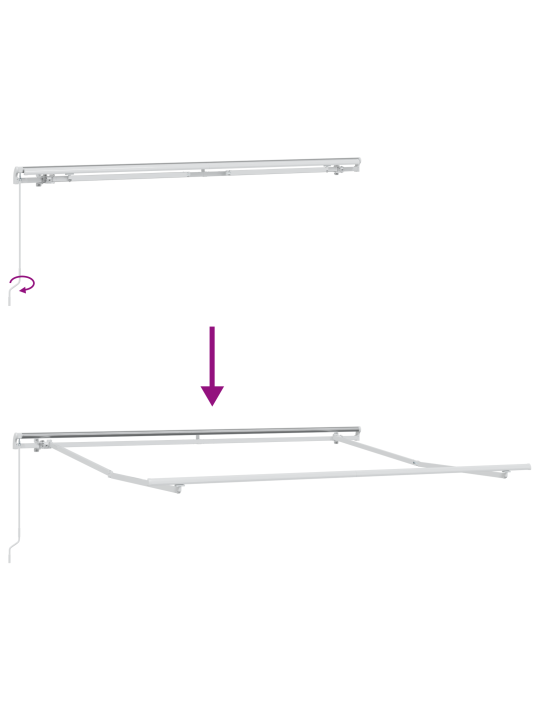 Ruční výsuvná markýza zelená a bílá 350x250 cm
