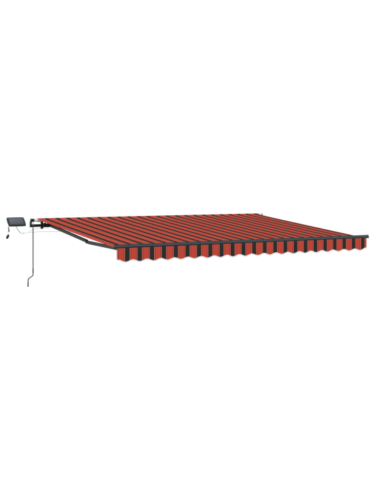 Manuální výsuvná markýza s led oranžová a hnědá 400x300 cm