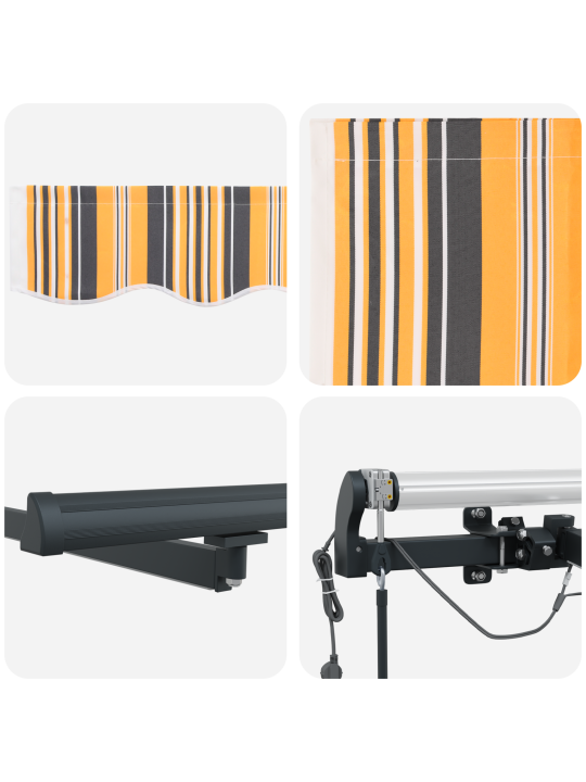 Automatická výsuvná markýza s led vícenásobným pruhem 400x300 cm