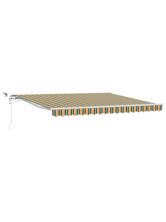 Automatická vysuvná markýza s led zelená a žlutá 400x300 cm, náhradní látka pro markýzu 4x3 m zelená a žlutá