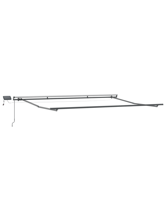 Ručně ovládaná výsuvná markýza s led zelená a žlutá 400x300 cm, náhradní látka markýzy pro rám 4x3 m zelená a žlutá