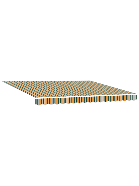 Automatická zasouvací markýza zelená a žlutá 400x300 cm, náhradní látka markýzy pro rám 4x3 m zelená a žlutá
