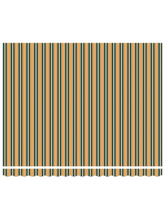 Automatická zasouvací markýza zelená a žlutá 400x300 cm, náhradní látka markýzy pro rám 4x3 m zelená a žlutá