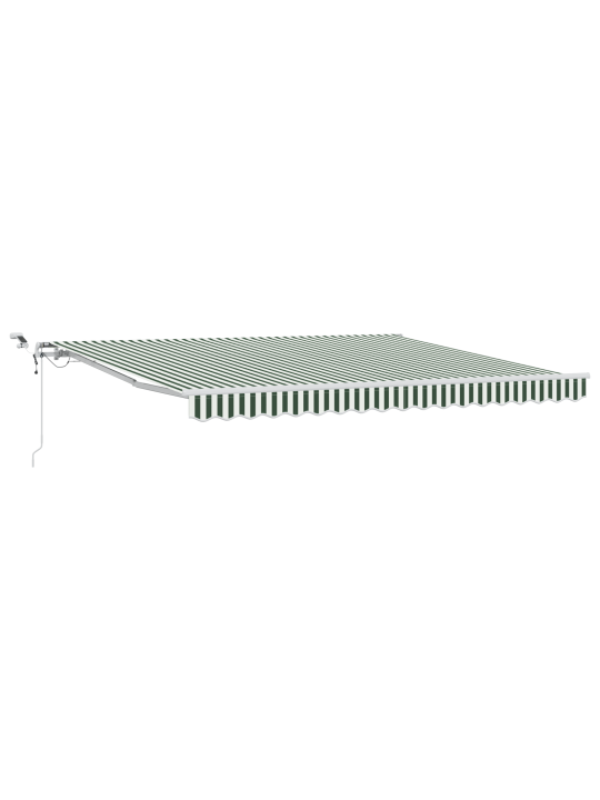 Automatická vysouvací markýza s led zelená a bílá 400x300 cm, náhradní látka pro markýzu 4x3 m zelená a bílá
