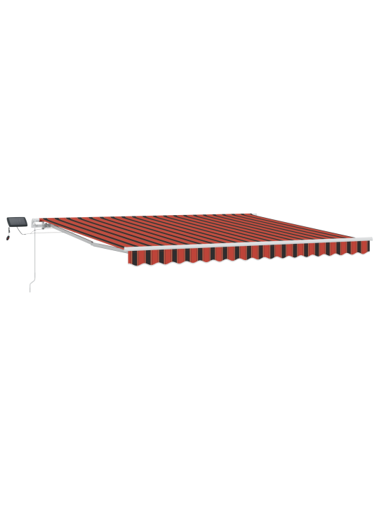 Ručně ovládaná výsuvná markýza s led oranžová a hnědá 400x350 cm