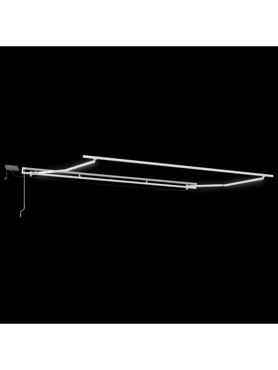 Ruční zasouvací markýza s led červenými a bílými pruhy 400x350 cm