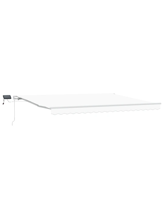 Manuální zasouvací markýza s led bílá 450x350 cm, náhradní látka pro markýzu rámu 4,5x3,5 m bílá