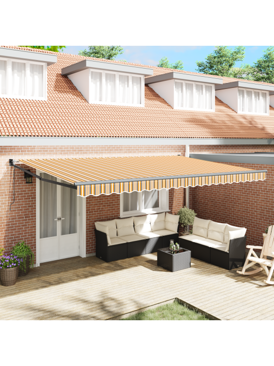 Automatická vysouvací markýza multicolor pruh 500x300 cm