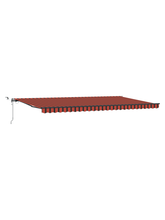 Automatická zasouvací markýza s led oranžová a hnědá 600x300 cm