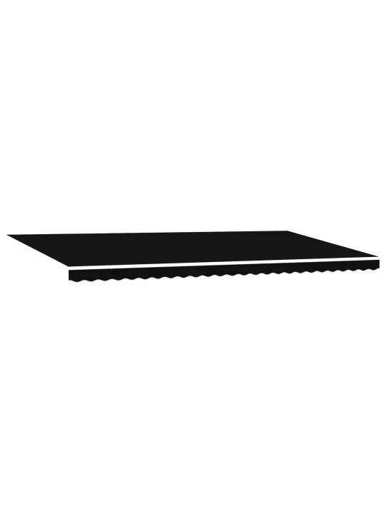 Ruční výsuvná markýza s led černá 600x300 cm, náhradní látka pro markýzu 6x3 m černá