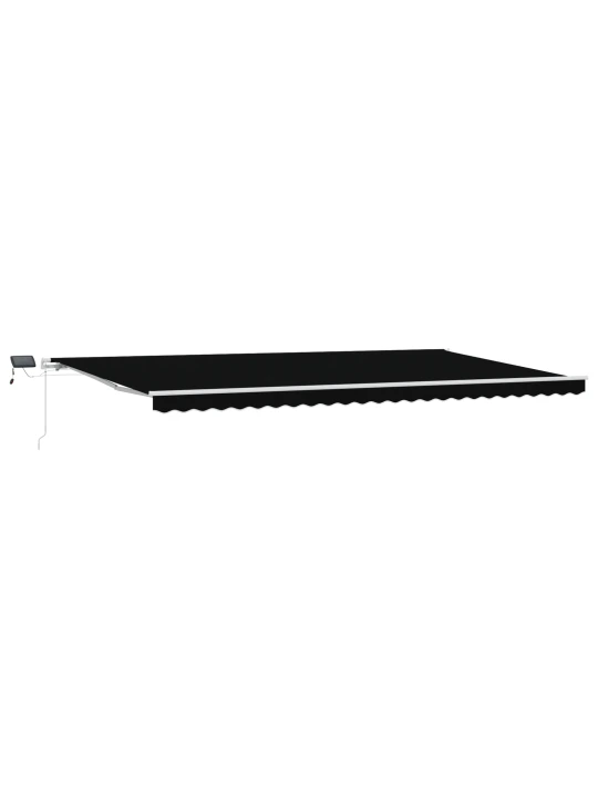 Ruční výsuvná markýza s led černá 600x300 cm, náhradní látka pro markýzu 6x3 m černá