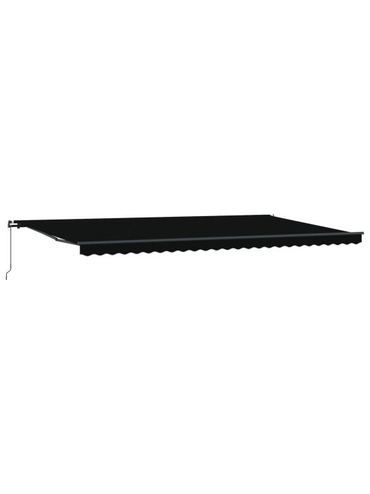Manuální výsuvná markýza černá 600x300 cm, markýzová náhradní tkanina pro rám 6x3 m černá