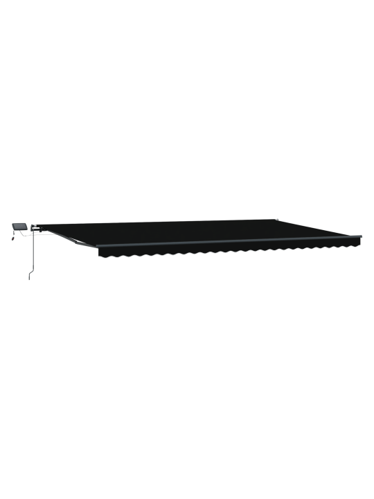 Manuální zatahovací markýza s led černá 600x300 cm, náhradní látka pro markýzu 6x3 m černá