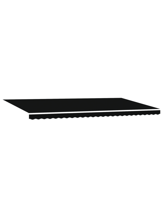 Manuální zatahovací markýza s led černá 600x300 cm, náhradní látka pro markýzu 6x3 m černá