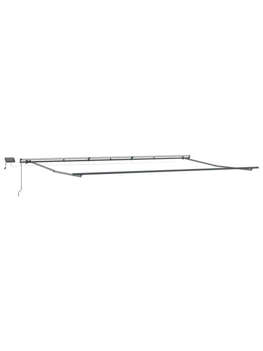 Manuální zatahovací markýza s led černá 600x300 cm, náhradní látka pro markýzu 6x3 m černá
