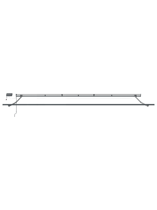 Manuální zatahovací markýza s led černá 600x300 cm, náhradní látka pro markýzu 6x3 m černá