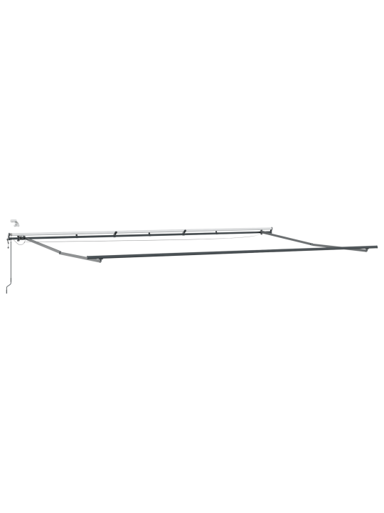 Automatická výsuvná markýza s led černá 600x300 cm, náhradní tkanina pro rám 6x3 m černá