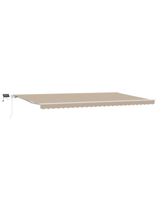 Béžová ručně ovládaná vysouvací markýza s led 600x300 cm, látka pro výměnu markýzy pro rám 6x3 m béžová
