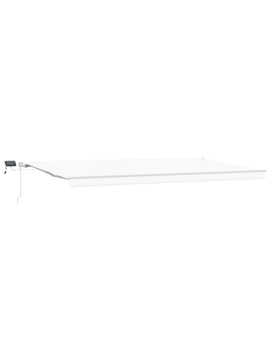 Manuální vysouvací markýza s led bílá 600x300 cm, náhradní akrylová textilie pro rám 6x3 m bílá