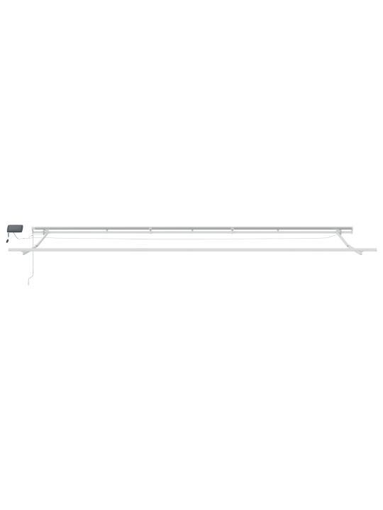 Manuální vysouvací markýza s led bílá 600x300 cm, náhradní akrylová textilie pro rám 6x3 m bílá