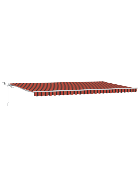 Automatická zasouvací markýza s led oranžová a hnědá 600x350 cm
