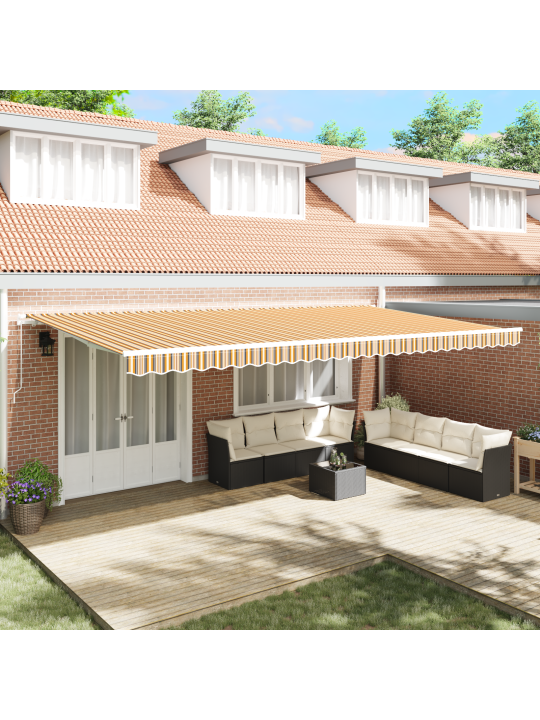 Ruční výsuvná markýza vícebarevný pruh 600x350 cm
